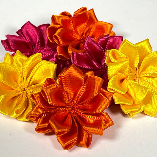 Bright Blooms Satin Rosettes