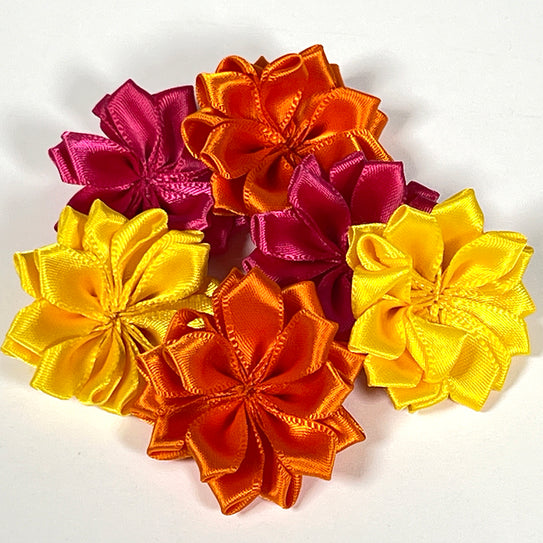 Bright Blooms Satin Rosettes