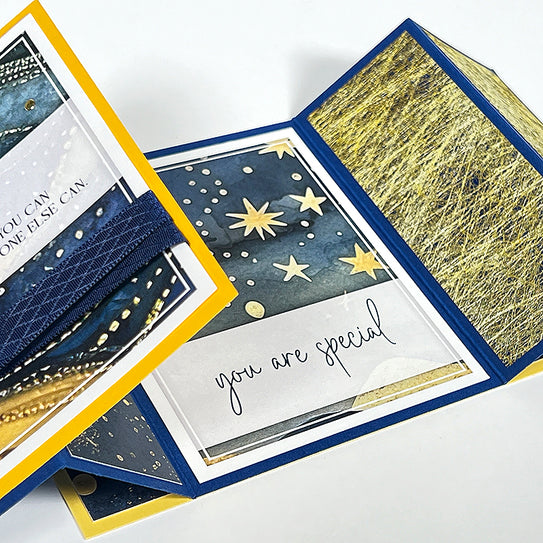 Starry Night 4.75x7.75 Gold Handmade Papers