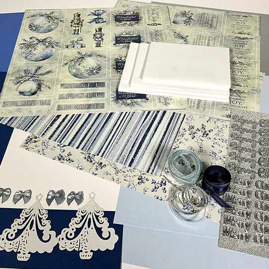 Blue Christmas Card Kit