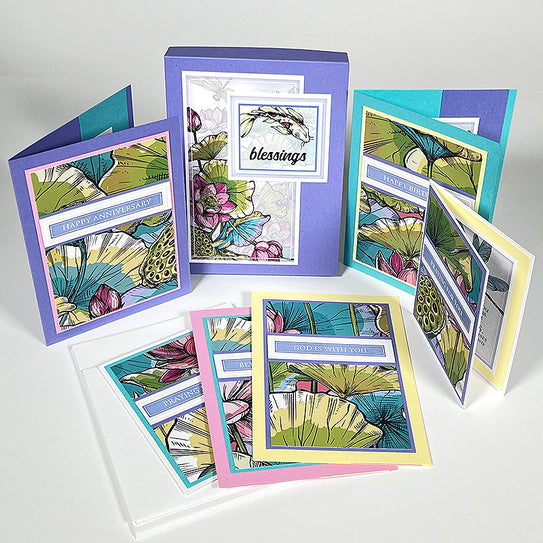 5x7 Nested Strips Card Kit - Lotus