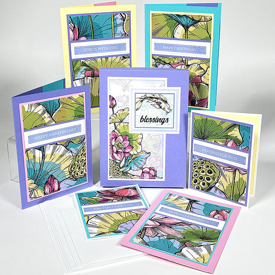 5x7 Nested Strips Card Kit - Lotus